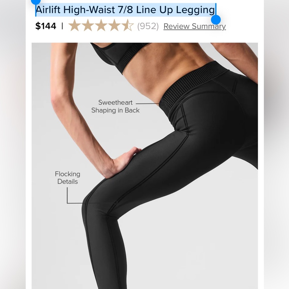 ALO Yoga Black Women's Leggings - Picture 2 of 3